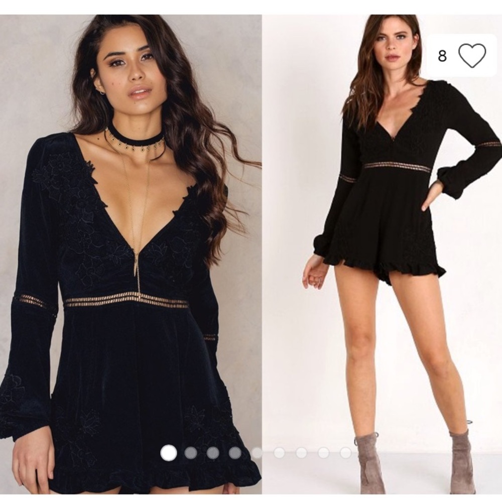 NWOT XS For Love & Lemons lace detail romper